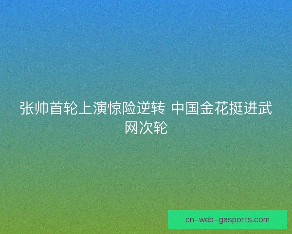 张帅首轮上演惊险逆转 中国金花挺进武网次轮 张帅首轮上演惊险逆转 中国金花挺进武网次轮