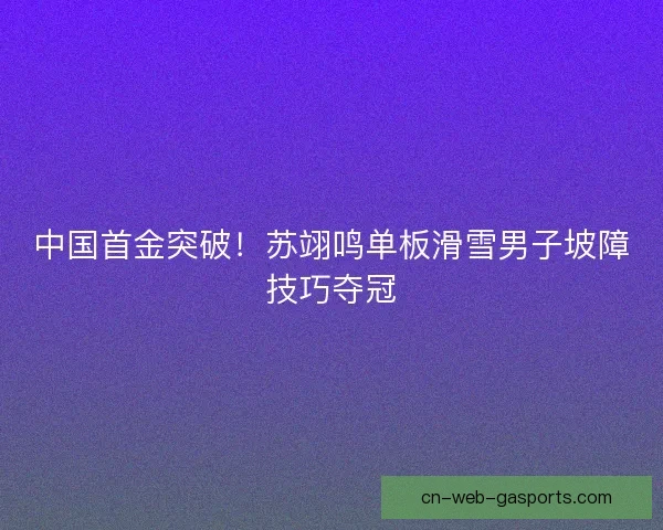 中国首金突破!苏翊鸣单板滑雪男子坡障技巧夺冠 中国首金突破!苏翊鸣单板滑雪男子坡障技巧夺冠
